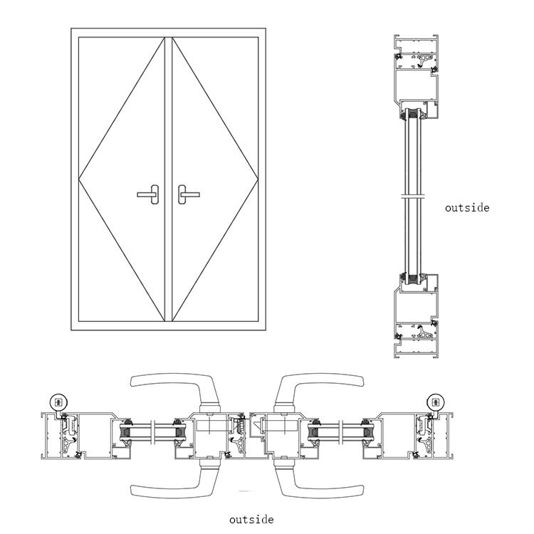 Inward Open Aluminum Casement Door 4